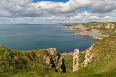 Jurassic Sahili üzerinden, Jurassic Sahili yakınlarından, Jurassic Sahili, Dorset, İngiltere