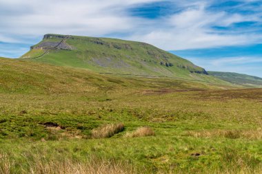 Pennine Yolu 'ndaki Yorkshire Dales manzarası Ribblesdale' de Halton Gill ve Horton arasında Pen-Y-Ghent arka planda, Kuzey Yorkshire, İngiltere, İngiltere