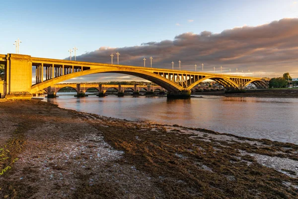 Puente Real Tweed Puente Berwick Fondo Que Conduce Sobre Río —  Fotos de Stock