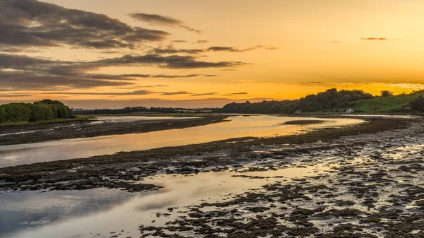 Northumberland Ngiltere Deki Berwick Tweed Yakınlarındaki Tweed Nehri Nde Akşam — Stok fotoğraf