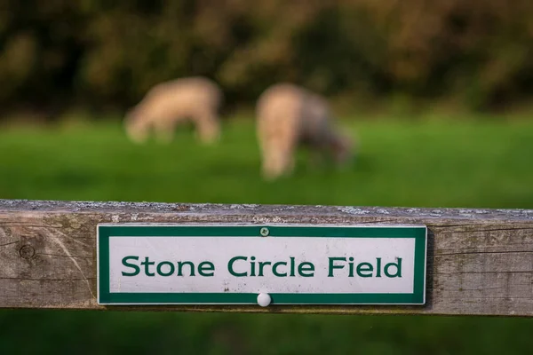 Signo Campo Circular Piedra Visto Malmsmead Devon Inglaterra Reino Unido — Foto de Stock