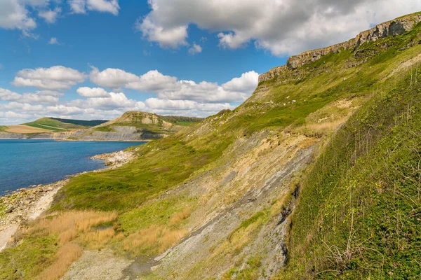 Worth Matravers, Jurassic Coast, Dorset, İngiltere yakınlarındaki Emmett 's Hill' de Jurassic Coast manzarası
