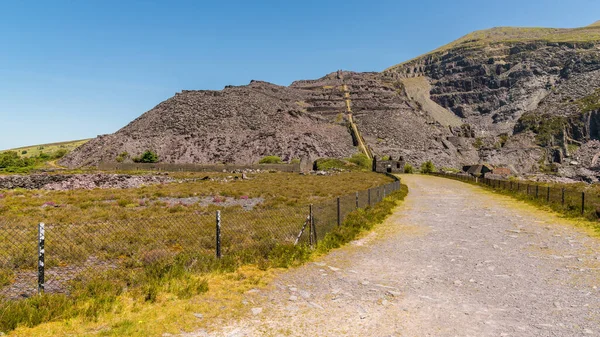 Walking Derelict Dinorwic Quarry Nära Llanberis Gwynedd Wales Storbritannien — Stockfoto