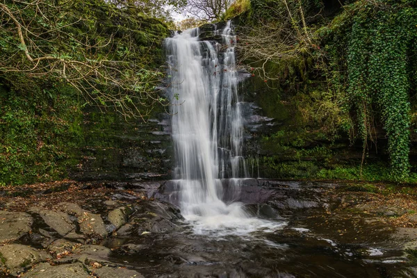 Uma Cachoeira Blaen Glyn Perto Torpantau Powys Gales Reino Unido — Fotografia de Stock