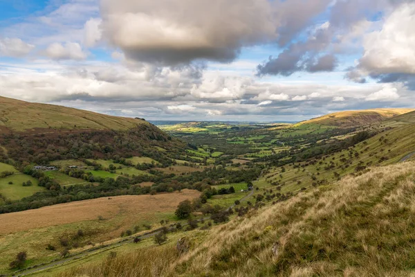 Landschap Het Brecon Beacons National Park Vanaf Sarn Helen Bij — Stockfoto