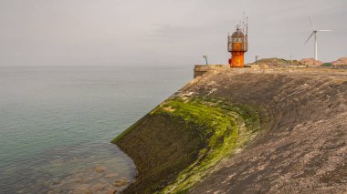 Heysham Limanı 'ndaki Güney İskelesi Deniz Feneri, Lancashire, İngiltere, İngiltere
