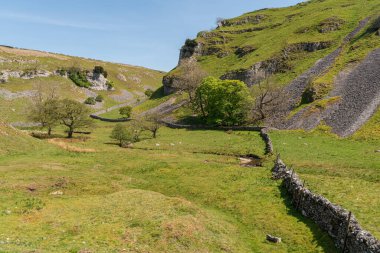 Aşağı Rıhtımdaki Yorkshire Dales manzarası Skyreholme, Kuzey Yorkshire, İngiltere yakınlarındaki