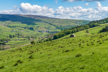 Gunnerside, North Yorkshire, İngiltere yakınlarındaki Yorkshire Dales arazisi.