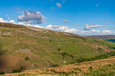 Gunnerside Gill 'deki Yorkshire Dales manzarası, Kuzey Yorkshire, İngiltere, İngiltere