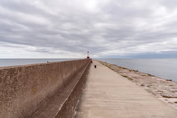 Mercusuar Berwick Tweed Northumberland Inggris Inggris Dilihat Dari Pier — Stok Foto