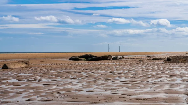 Ακτή Βόρειας Θάλασσας Στην Καμπότζη Northumberland Αγγλία Ηνωμένο Βασίλειο Παραλία — Φωτογραφία Αρχείου