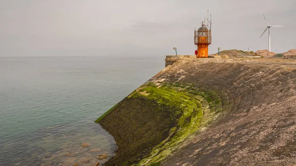 Dermaga Selatan Lighthouse Pelabuhan Heysham Lancashire Inggris Inggris — Stok Foto