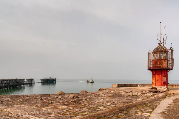 Dermaga Selatan Lighthouse Pelabuhan Heysham Lancashire Inggris Inggris — Stok Foto