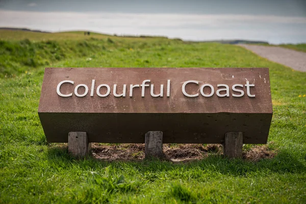 Signo Costa Colorida Vista Whitehaven Cumbria Inglaterra Reino Unido — Foto de Stock