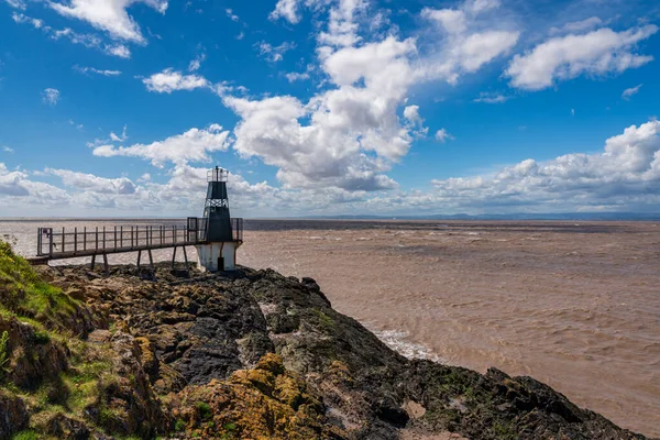 Portishead Point Lighthouse Bristol Channel Background Seen Portishead North Somerset — Stock Photo, Image