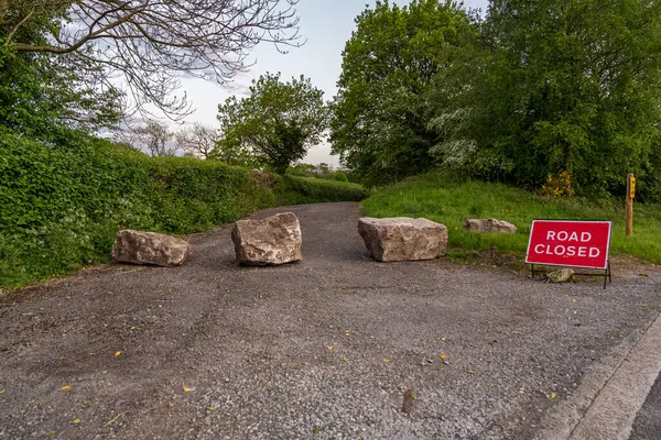 Знак Дорогу Закрито Біля Седберга Камбрія Англія — стокове фото