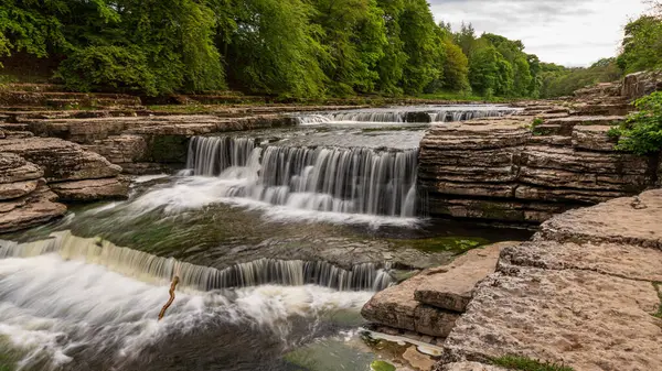 Aysgarth Şelaleleri Kuzey Yorkshire Ngiltere Ngiltere — Stok fotoğraf