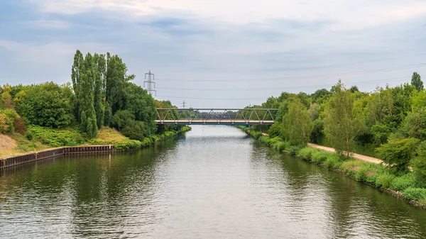 Rýnsko Hernský Průplav Vidět Nordsternpark Gelsenkirchen Severní Porýní Vestfálsko Německo — Stock fotografie