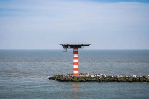 Laut Utara Dengan Lampu Pelabuhan Dekat Pelabuhan Rotterdam Holland Selatan — Stok Foto