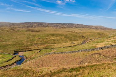 Nateby ve Birkdale arasındaki B6270 yolundan Yorkshire Dales arazisine bakın, Kuzey Yorkshire, İngiltere, İngiltere