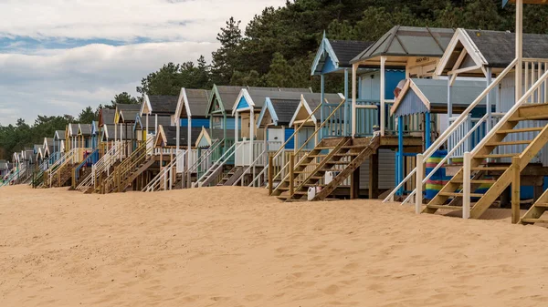 Beach Beach Huts Wells Next Sea Norfolk Inglaterra Reino Unido — Fotografia de Stock