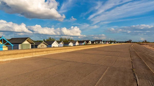 Heacham Norfolk Ngiltere Ngiltere Deki North Beach Huts Bulutlar Var — Stok fotoğraf