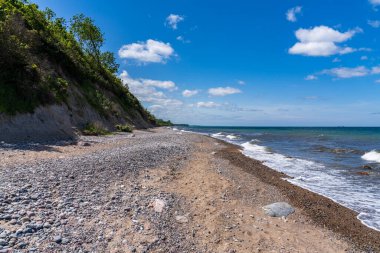 Baltık Denizi kıyısı Elmenhorst Sahili, Mecklenburg-Batı Pomerania, Almanya