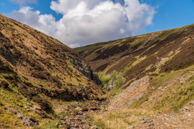 Blakethwaite Madeni 'nin kalıntıları Gunnerside, North Yorkshire, İngiltere, İngiltere yakınlarında.