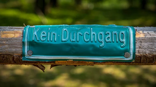 Sign Kein Durchgang German Trespassing Pinned Tree Trunk — Stock Photo, Image