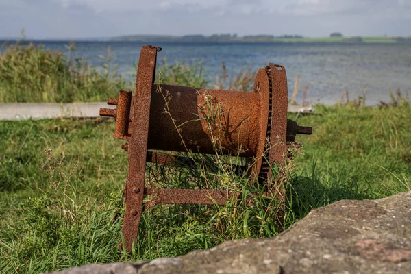 Rusty Rope Winch Seen Neu Reddevitz Ruegen Island Mecklenburg Western — Stock Photo, Image