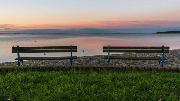 Benches North Mole Wieck Mecklenburg Western Pomerania Németország — Stock Fotó