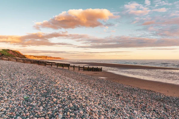 Noite Nuvens Praia Bees Perto Whitehaven Cumbria Inglaterra Reino Unido — Fotografia de Stock