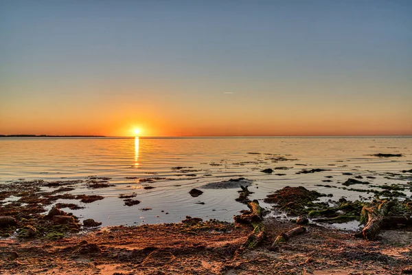 Tramonto Sul Mar Baltico Hohen Wieschendorf Meclemburgo Pomerania Occidentale Germania — Foto Stock