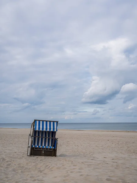 Côte Mer Baltique Une Chaise Longue Sur Plage Ahlbeck Mecklembourg — Photo