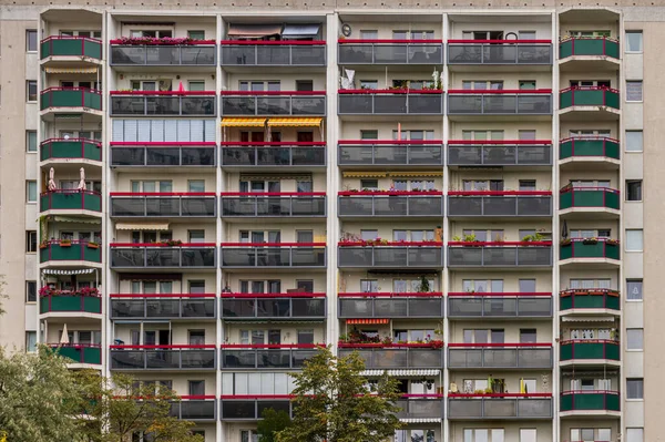 Berlin Germany September 2021 Facade High Rise Building Balconies Berlin — Stock Photo, Image