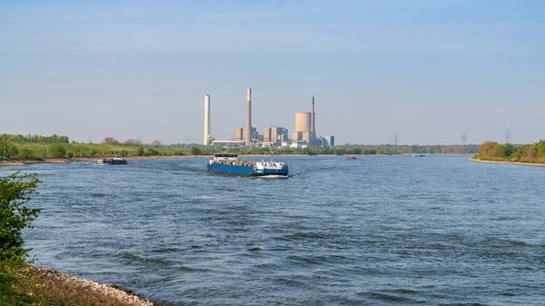 Rheinberg Noordrijn Westfalen Duitsland April 2020 Zicht Rijn Orsoy Met — Stockfoto