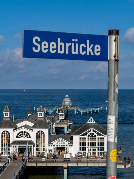 Sellin Mecklenburg Western Pomerania Germany September 2020 Street Sign Seebrucke — Stock Photo, Image