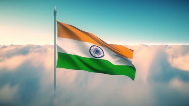 India Zászló Lemez Kanállal — Stock videók