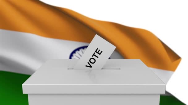 Σημαία Ινδίας Ψήφο — Αρχείο Βίντεο