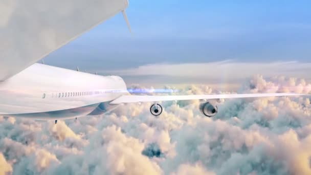 Kereskedelmi Repülőgép Felhők Felett Érkező City Agra — Stock videók
