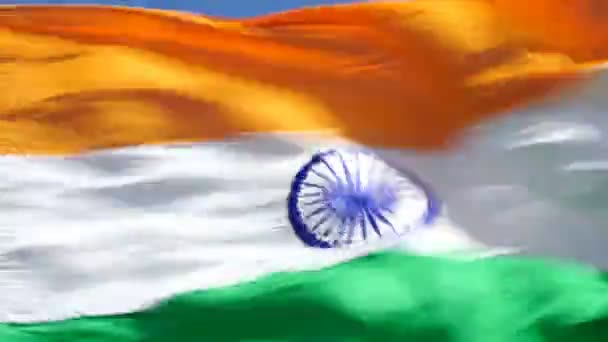 Bandera India Hosting Cielo — Vídeo de stock