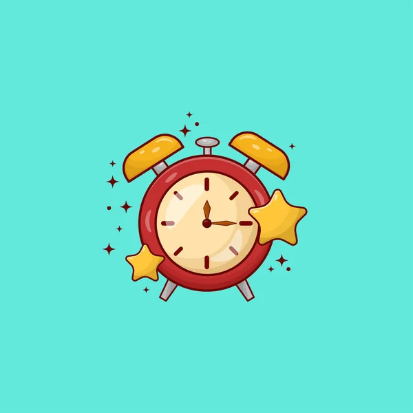 Relógio Alarme Wake Lembrete Escola Ilustração Vetor —  Vetores de Stock