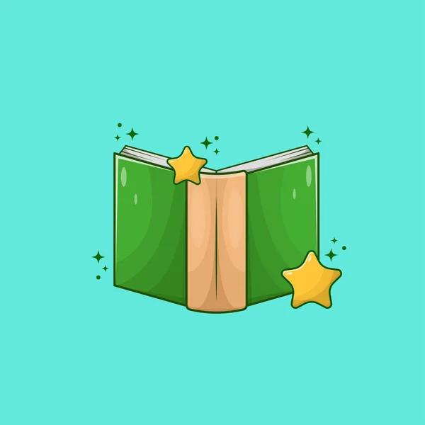 Açılmış Kitap İllüstrasyon Bilgi Eğitimi Kavramı