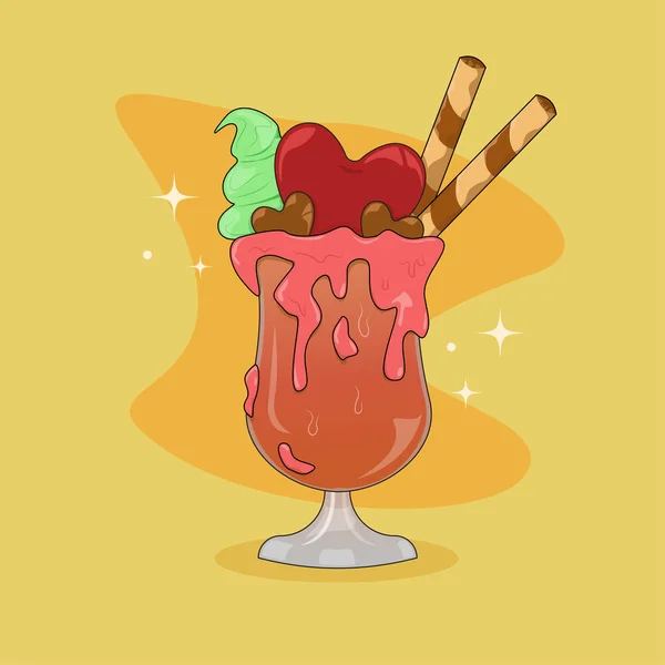 Dondurma İllüstrasyonlu Güzel Milkshake