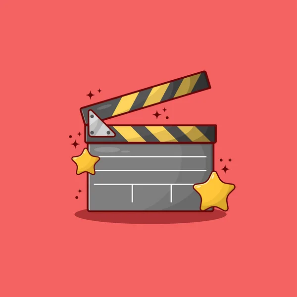 Film Clapperboard Regista Cinema Concept Vector — Vettoriale Stock