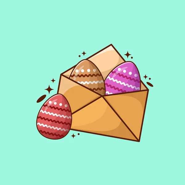 Velikonoční Vajíčko Motivem Poštovního Vektoru Obálky — Stockový vektor