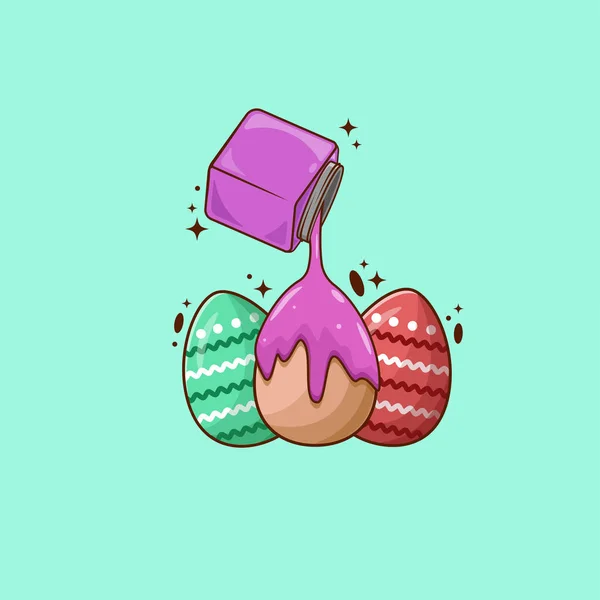 Easter Egg with Ink Color Vector Design