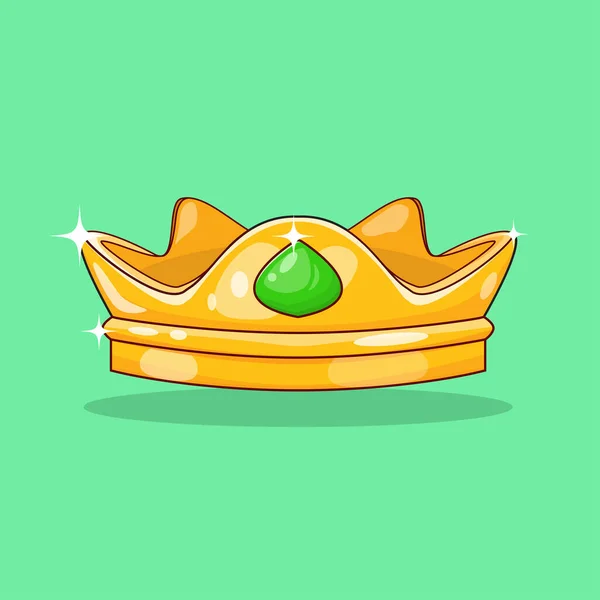 Coroa Ouro Com Gemstone Ilustração Vector — Vetor de Stock