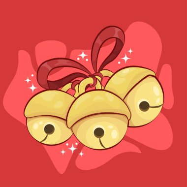 Kurdele İllüstrasyon Vektörlü Noel Çanı