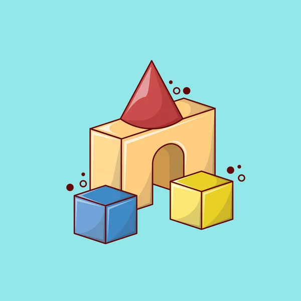 Colorful Wooden Block Toys Vector
